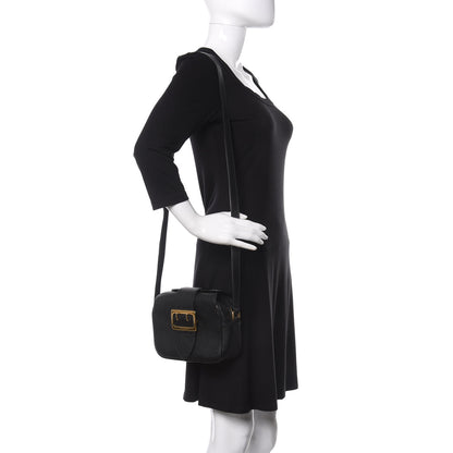 Burberry Soft Grain Calfskin Small Buckle Zip Bag Black 2 of 11