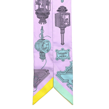 Hermes Silk Merveilleuses Lanternes Twilly Parme Turquoise Kaki 2 of 4