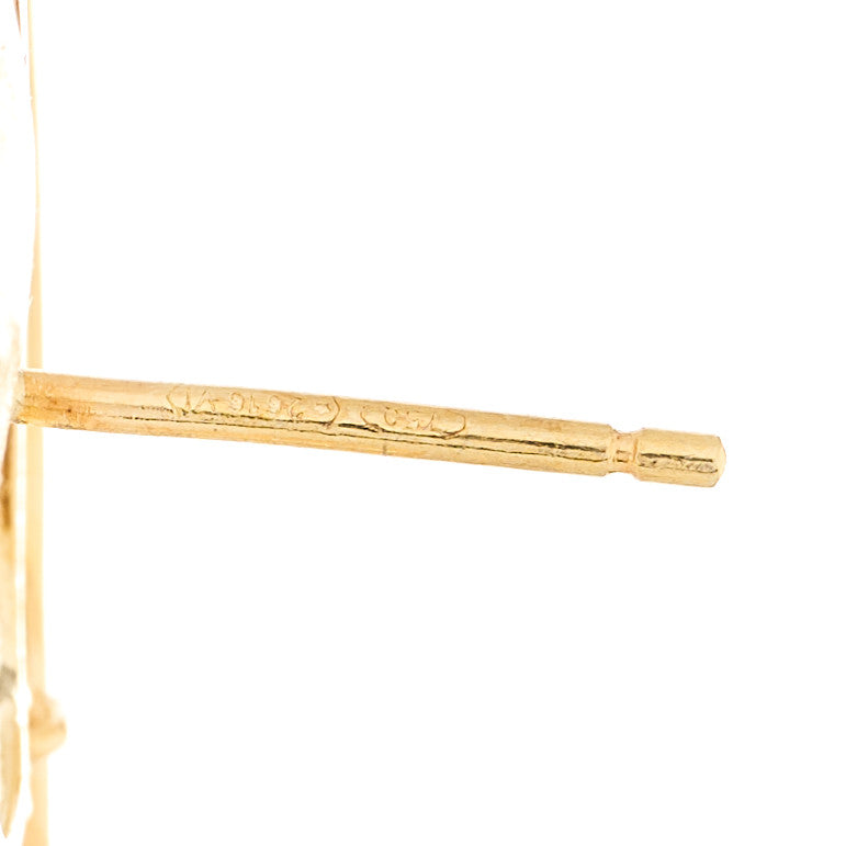 18K Yellow Gold Small Lunaria Drop Earrings