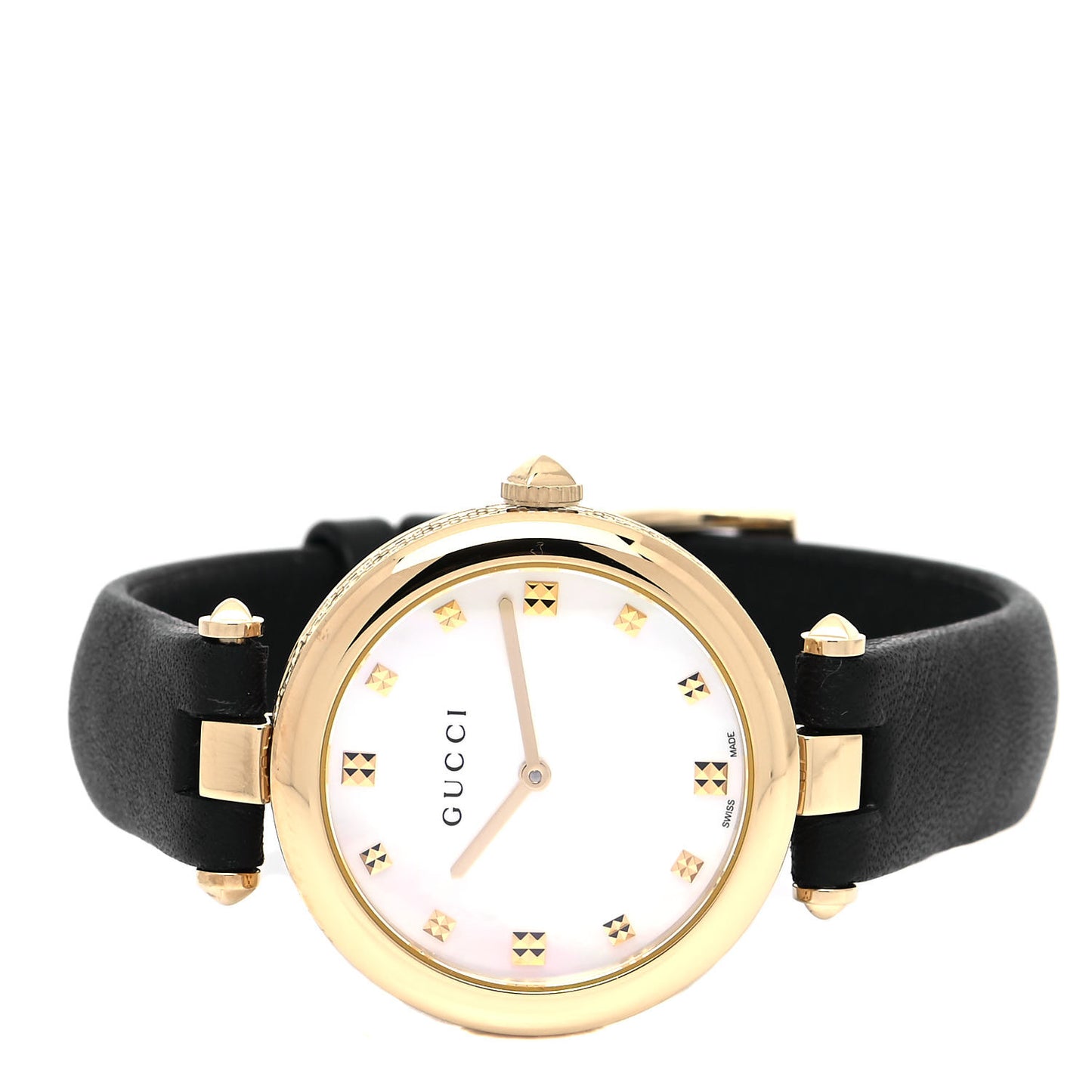 Stainless Steel Calfskin Mother of Pearl 32mm Diamantissima Quartz Watch