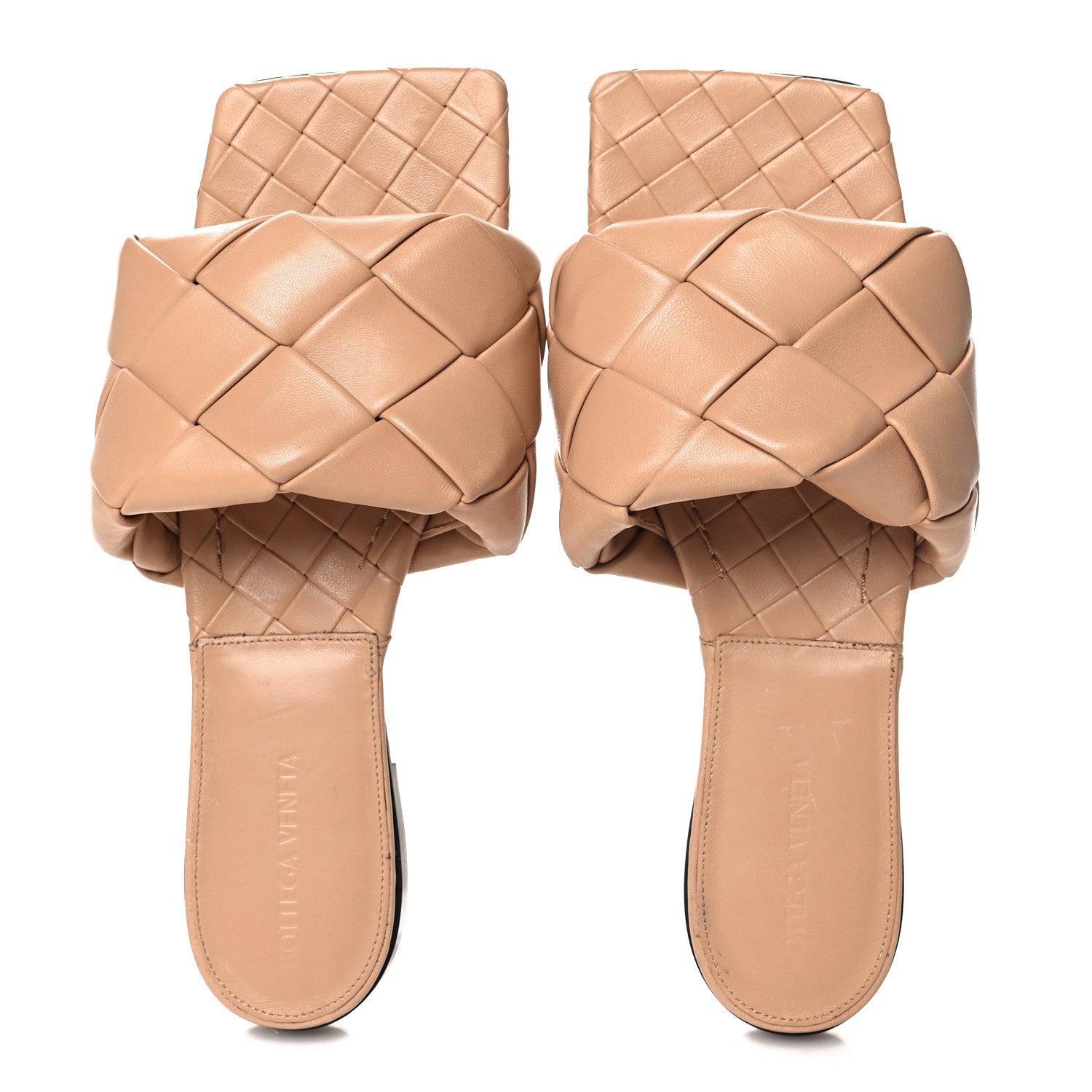 Bottega Veneta Nappa Maxi Intrecciato Lido Flat Sandals 39 Tan 2 of 8