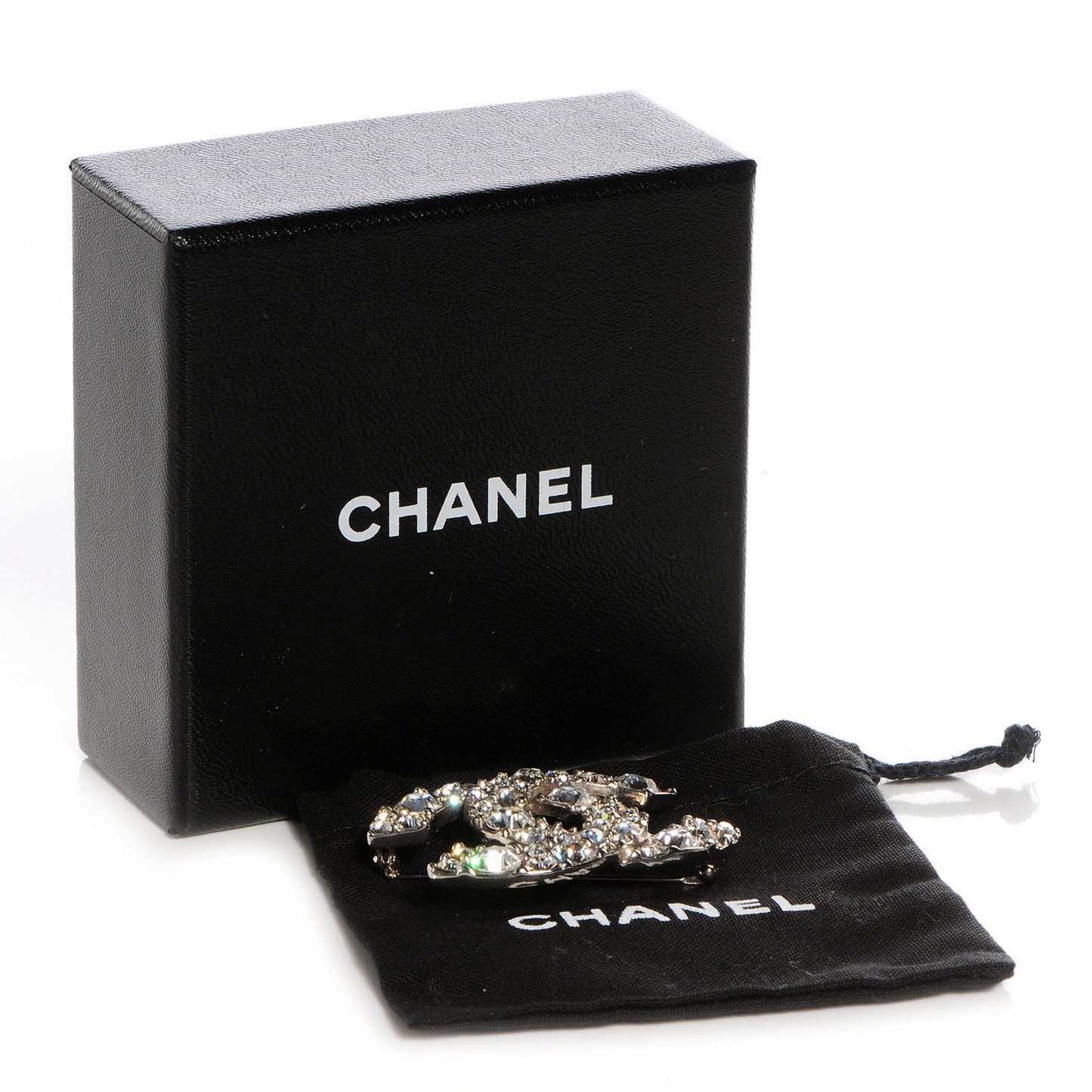 Swarovski Crystal CC Brooch Silver