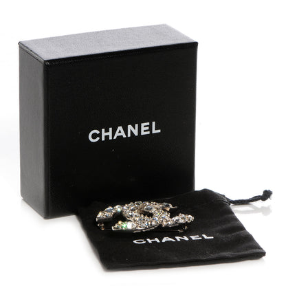 Chanel Swarovski Crystal CC Brooch Silver 4 of 4