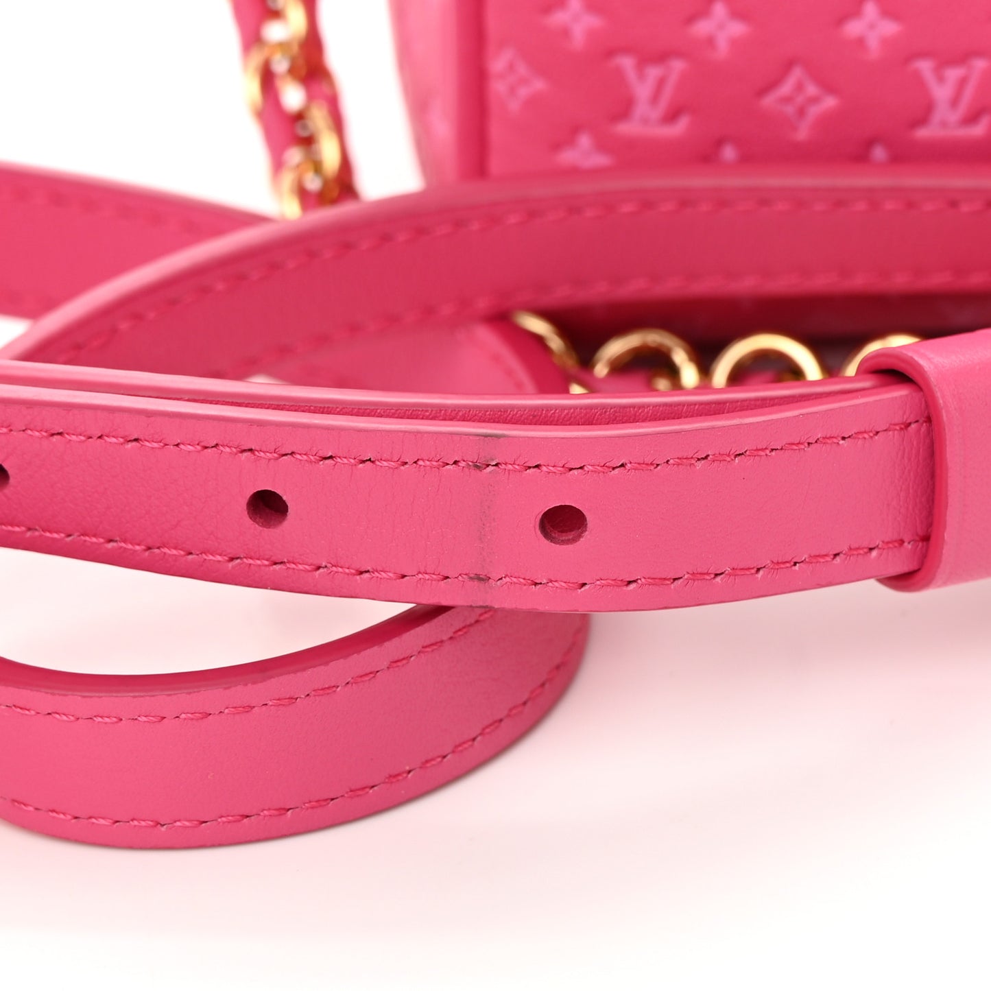 Calfskin Nanogram Embossed Speedy Bandouliere 20 Rose