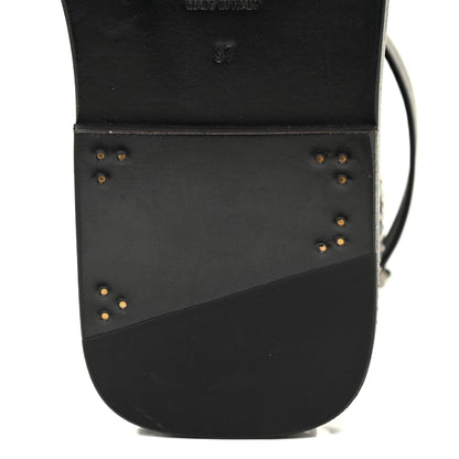 Saint Laurent Calfskin Culver Studded Flat Sandals 37 Black 10 of 12