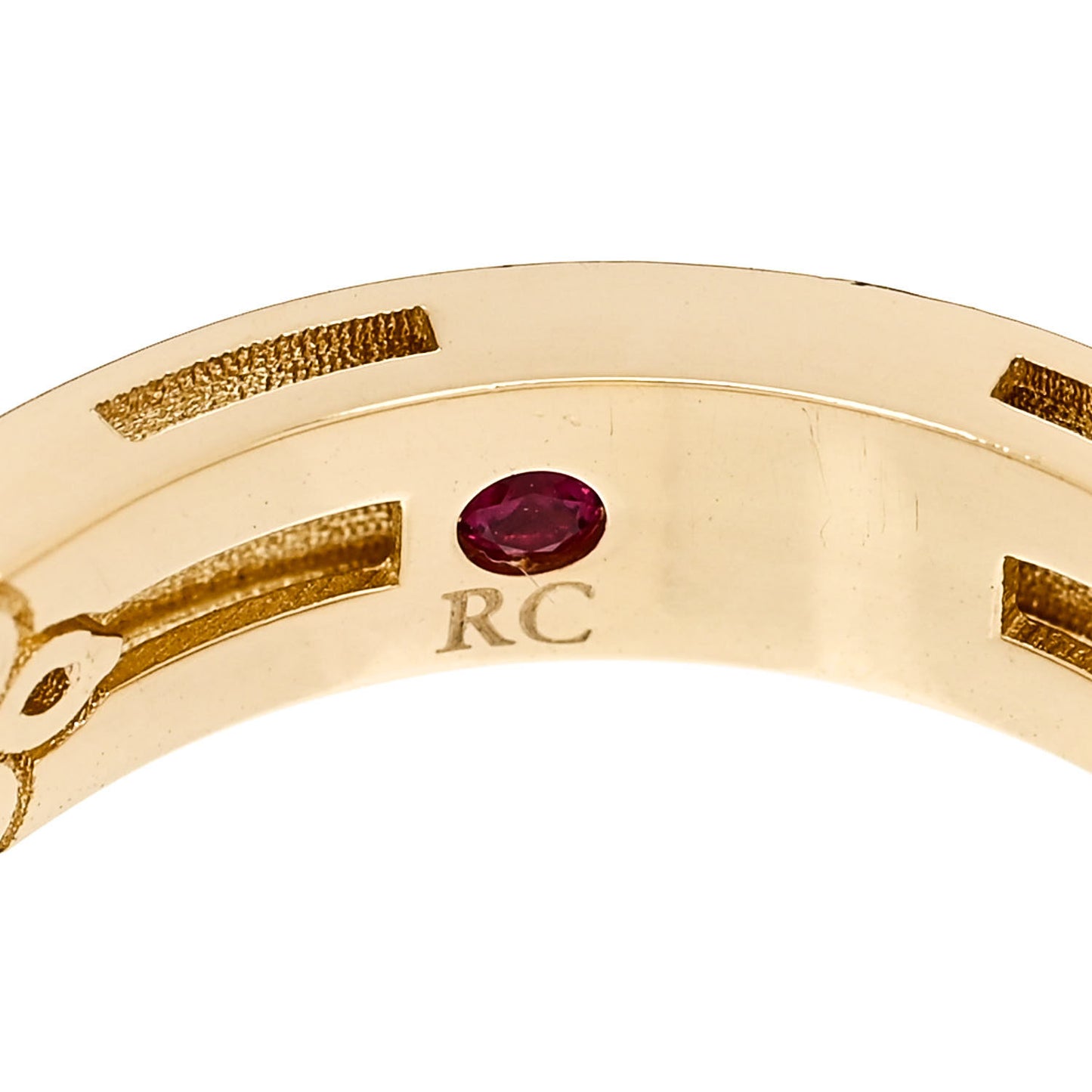 18K Yellow Gold Diamond Narrow Love in Verona Band Ring 53 6.5