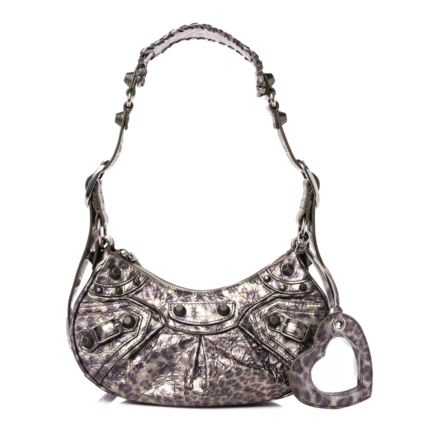 Metallic Agneau Arena Leopard Le Cagole Shoulder Bag XS Brown