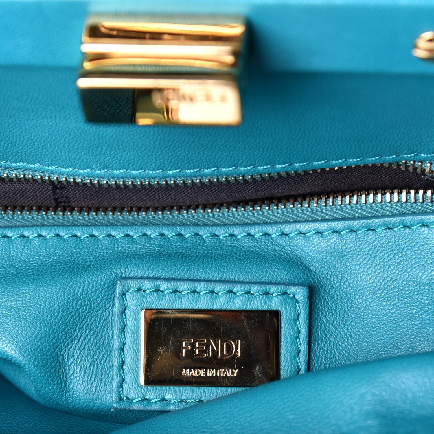 Fendi Nappa Mini Peekaboo Iconic Satchel Lago 7 of 9