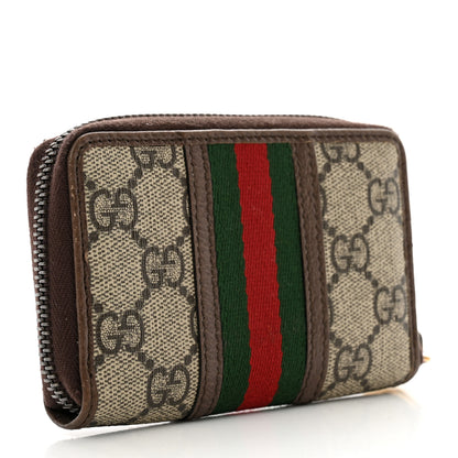 Gucci GG Supreme Web Ophidia Zip Around Card Case Brown 3 of 8