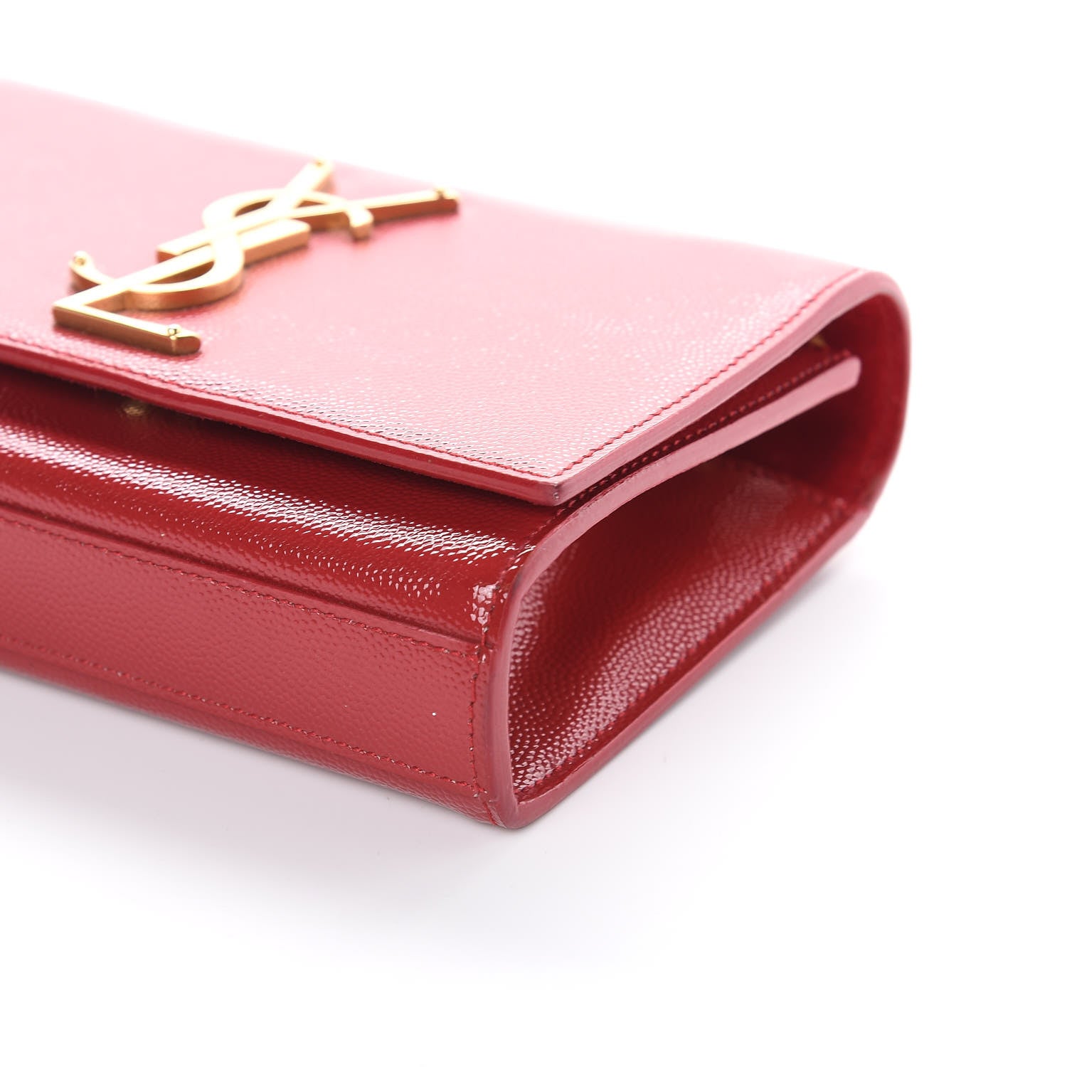 Saint Laurent Grain De Poudre Small Monogram Kate Satchel Red 6 of 8