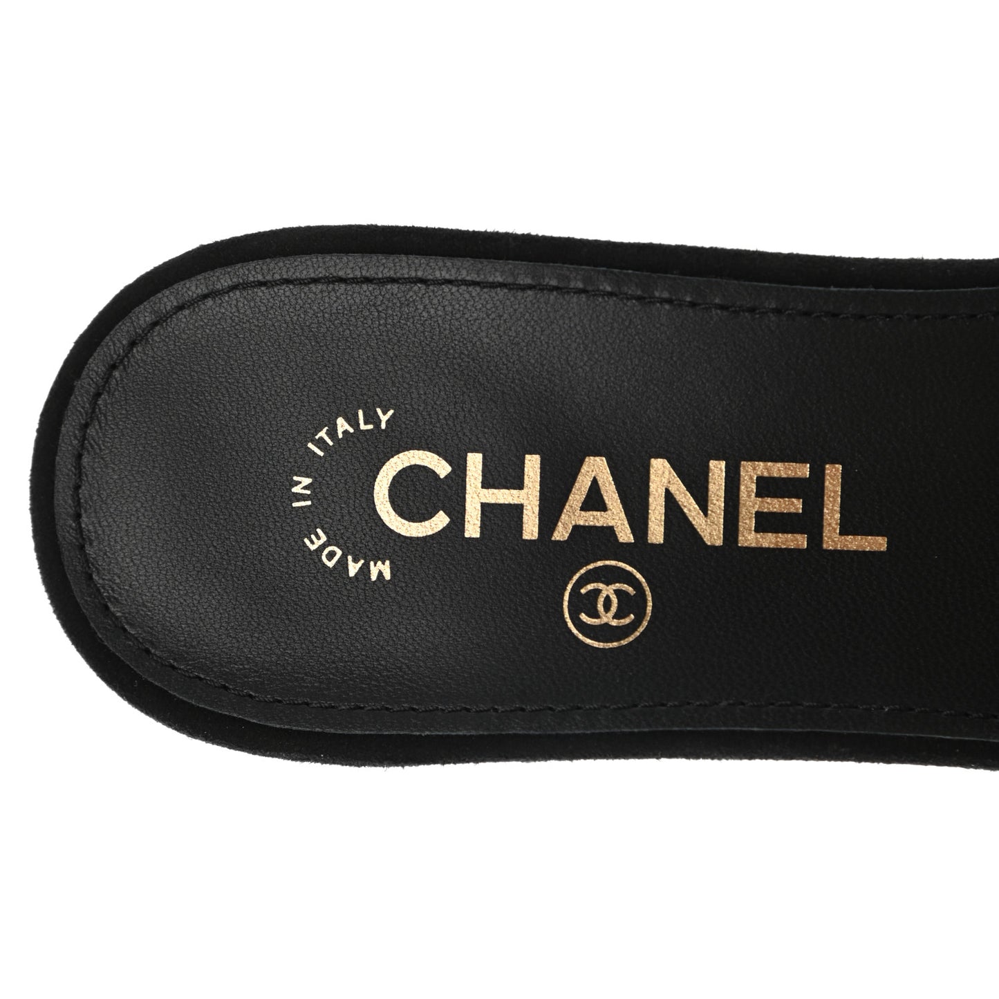 Kid Suede Pearl Embroidery CC Mules 39 Black White