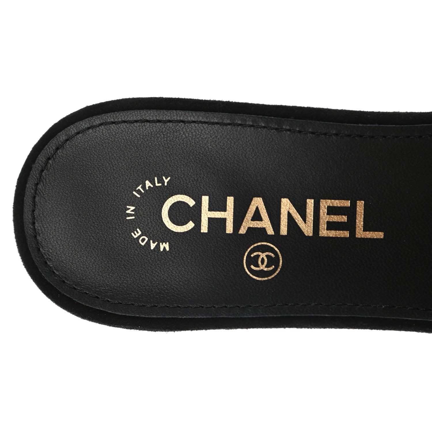 Chanel Kid Suede Pearl Embroidery CC Mules 39 Black White 7 of 9