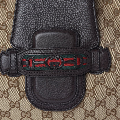 Gucci Monogram Web Medium Dressage Hobo Dark Brown 10 of 10