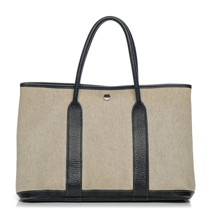 Hermes Buffle Skipper Toile Garden Party 36 MM Tote Black 1 of 10