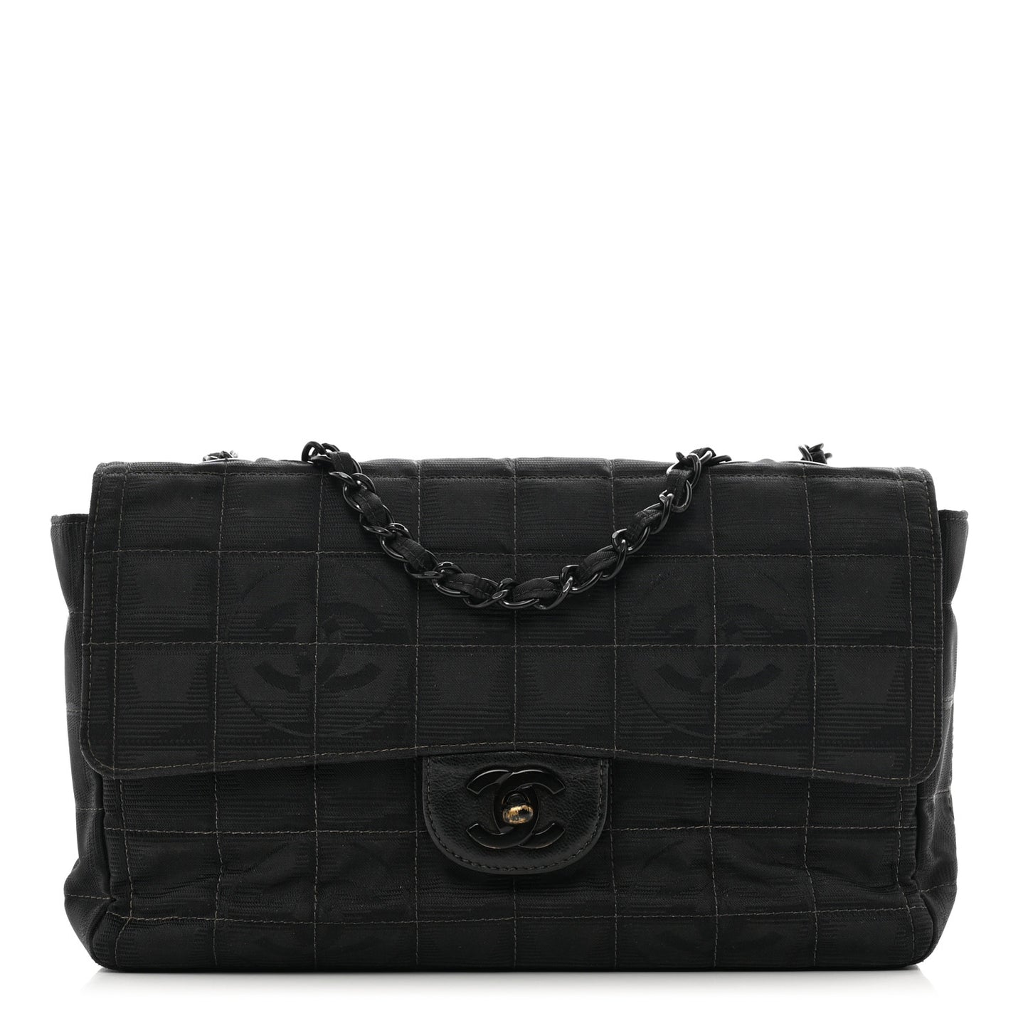Nylon Medium Travel Flap Black