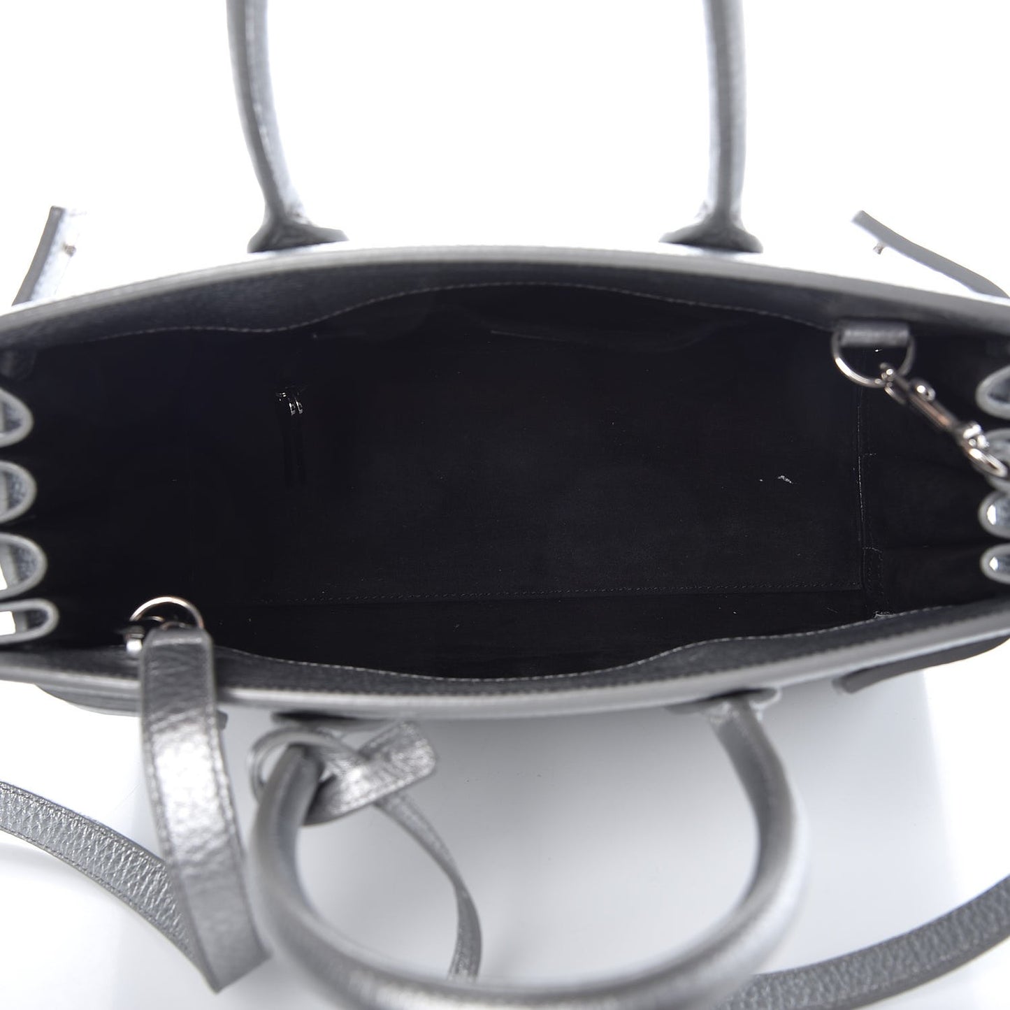 Metallic Grained Calfskin Baby Sac De Jour Silver