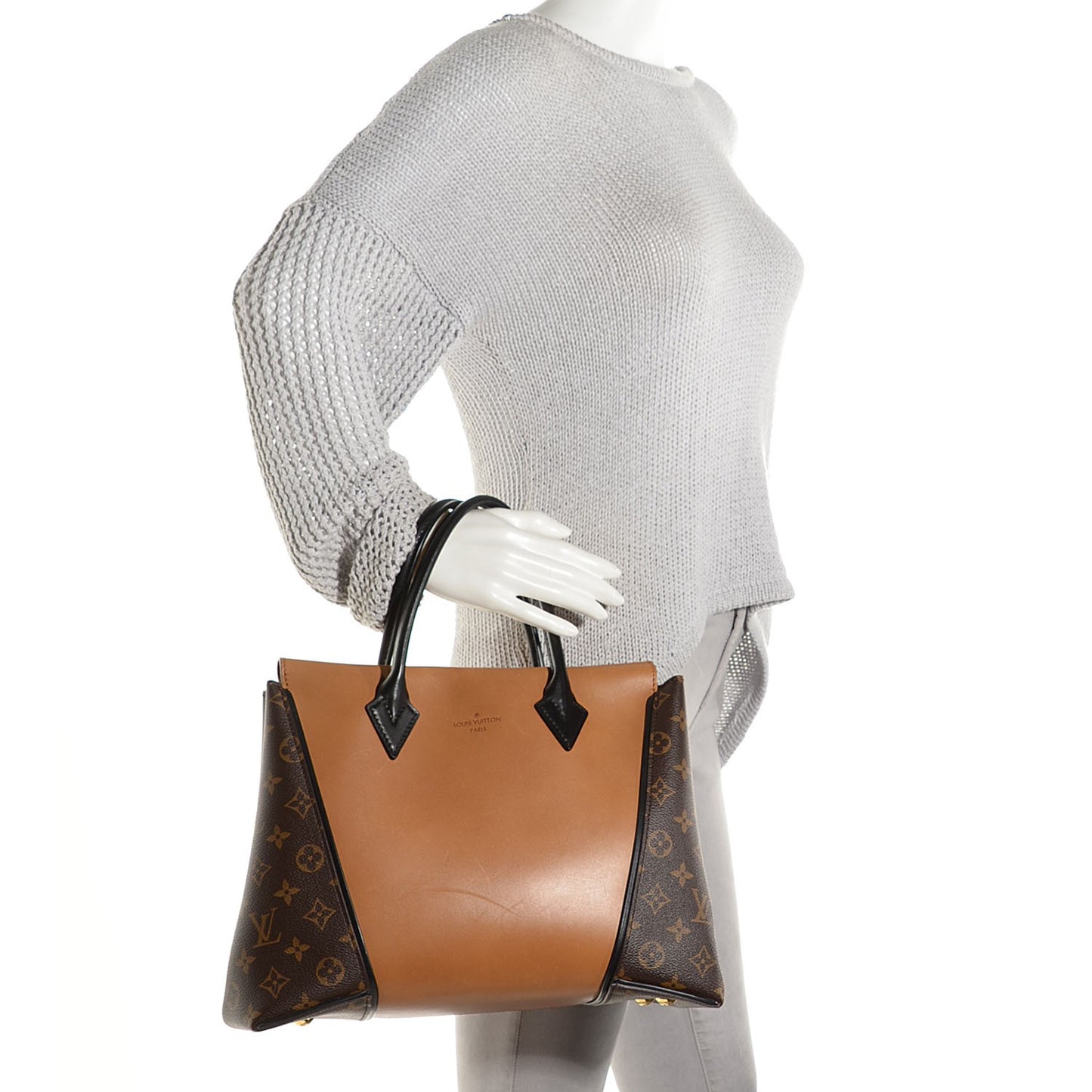 Monogram Cuir Orfevre Tote W PM Noisette