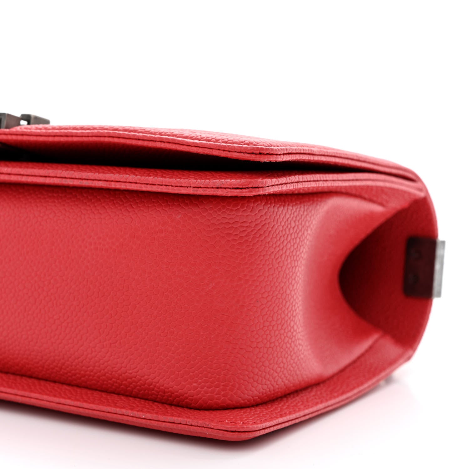 Chanel Caviar Chevron Quilted Medium Boy Flap Red 10 of 11