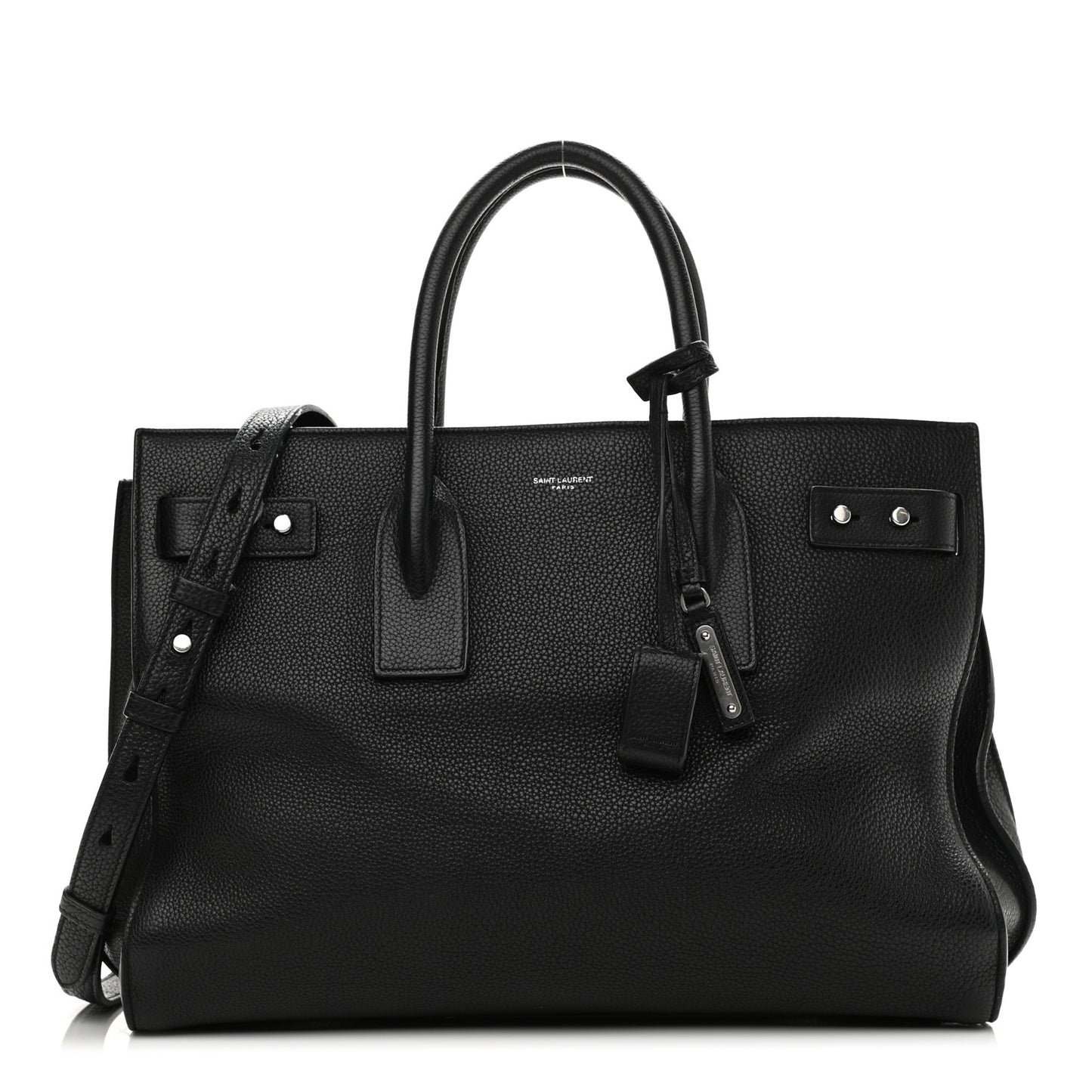 Grained Calfskin Medium Souple Sac De Jour Black