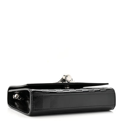 Saint Laurent Patent Textured Striped Small Classic Monogram Kate Tassel Satchel Black 4 of 10