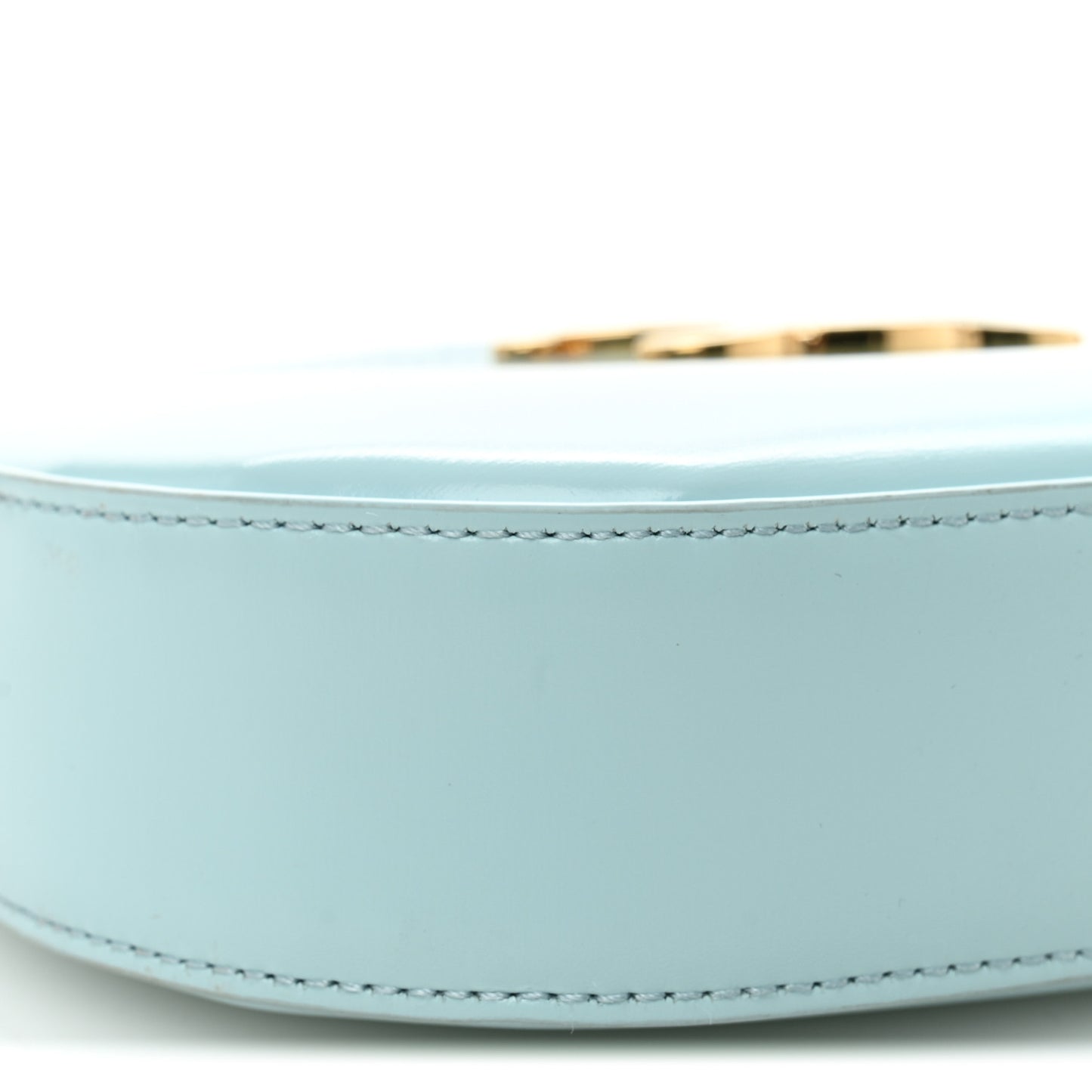 Shiny Calfskin Medium Tilly Triomphe Shoulder Bag Light Blue
