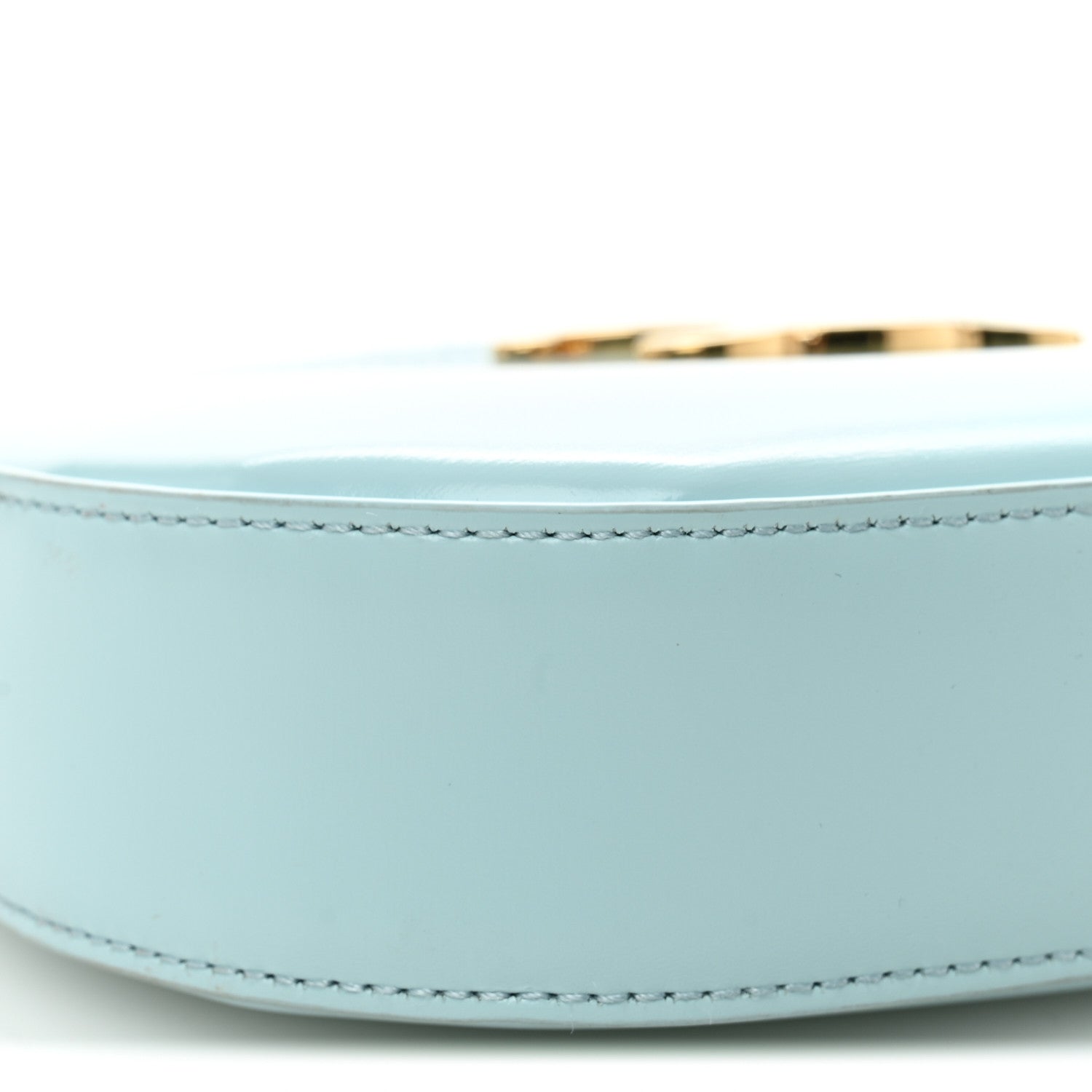 Celine Shiny Calfskin Medium Tilly Triomphe Shoulder Bag Light Blue 8 of 9