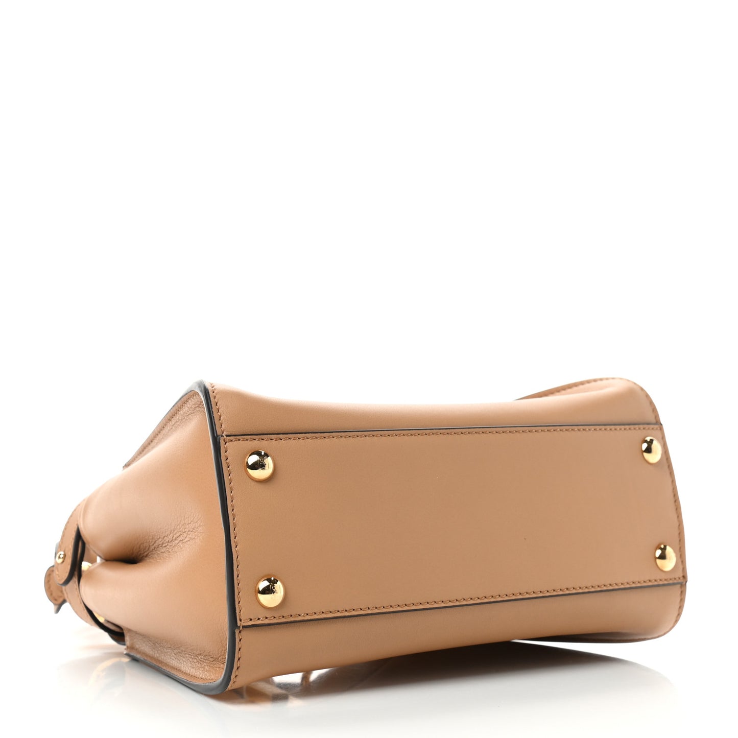 Vitello Seta Canvas FF Embroidered Mini Peekaboo Iconic Satchel Miele Scuro Poudre