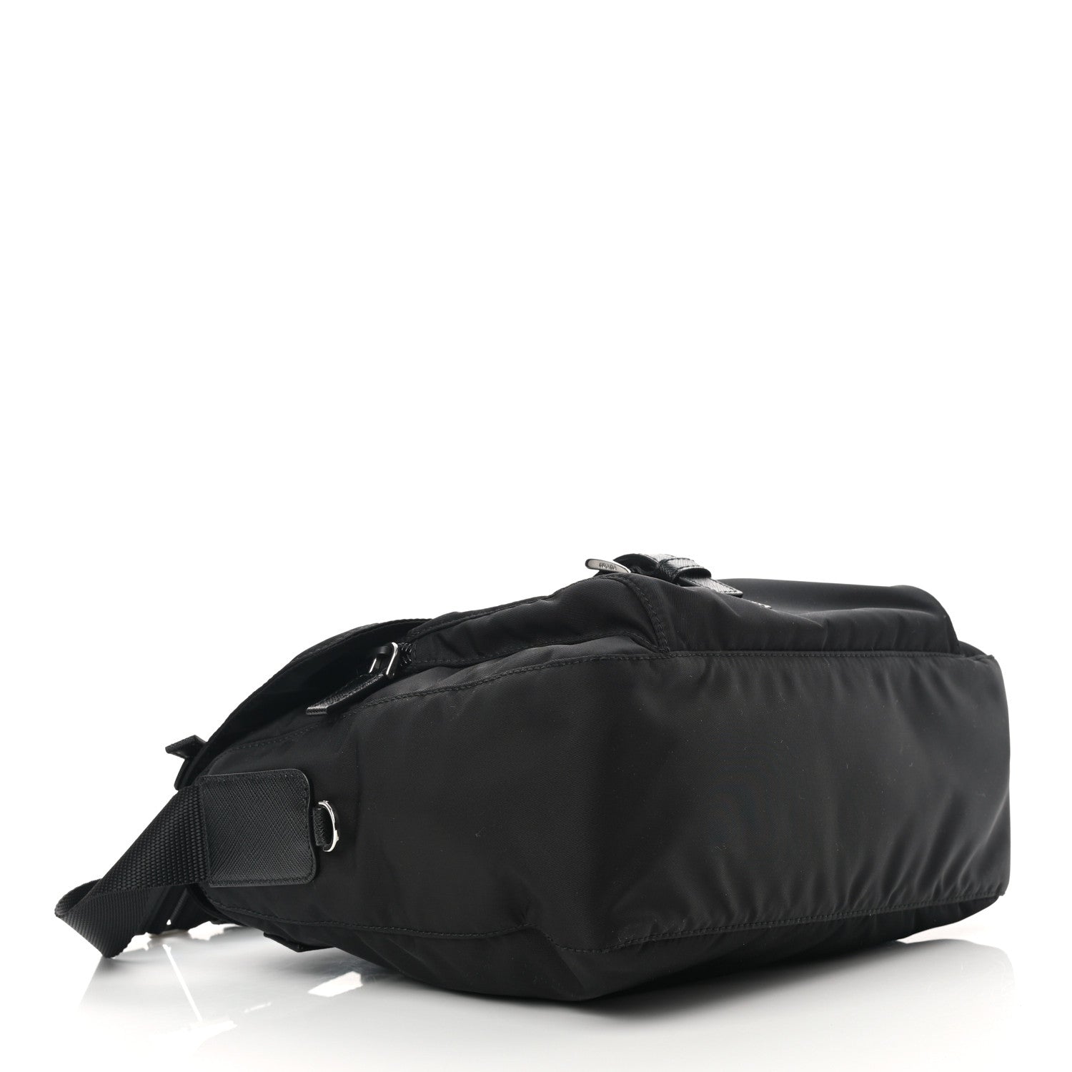 Prada Re-Nylon Vela Saffiano Pocket Single Buckle Messenger Shoulder Bag Black 4 of 11