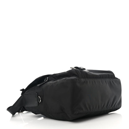 Prada Re-Nylon Vela Saffiano Pocket Single Buckle Messenger Shoulder Bag Black 4 of 11