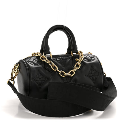 Louis Vuitton Calfskin Bubblegram Papillon BB Black 3 of 12