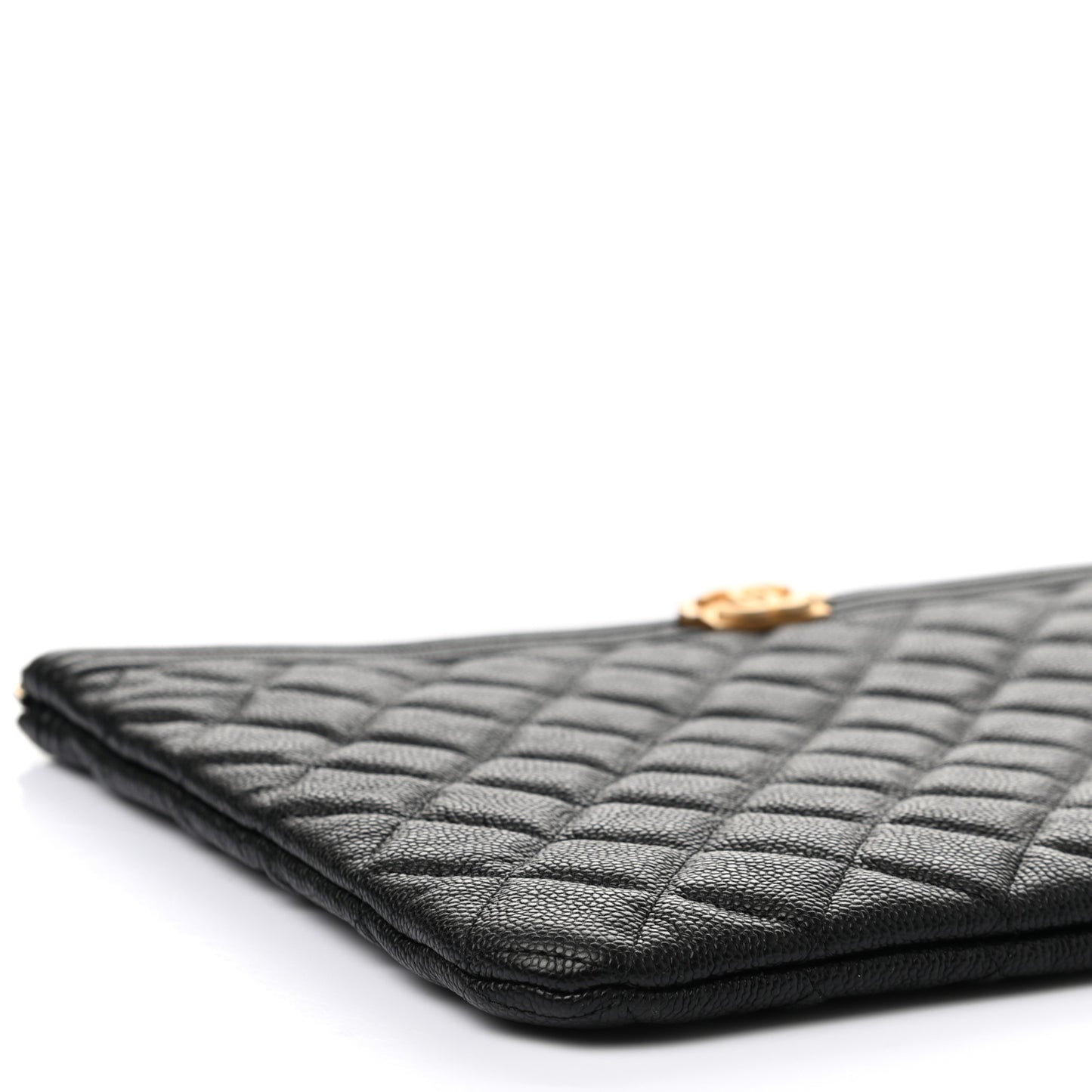 Caviar Quilted Medium Boy Cosmetic Case Black