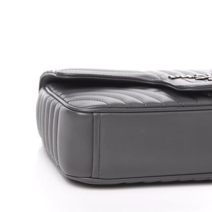 Prada Soft Calfskin Impunture Diagramme Medium Chain Flap Shoulder Bag Mercurio 7 of 9