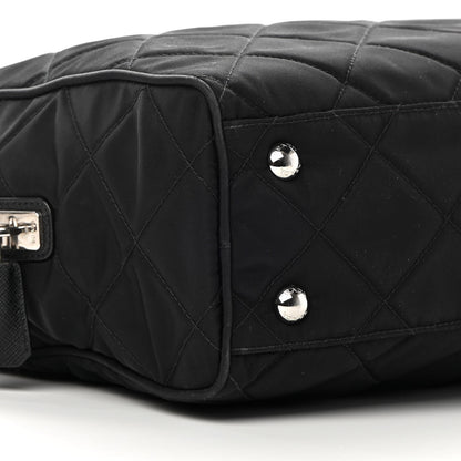 Prada Nylon Tessuto Impuntu Quilted Shoulder Bag Black 8 of 11