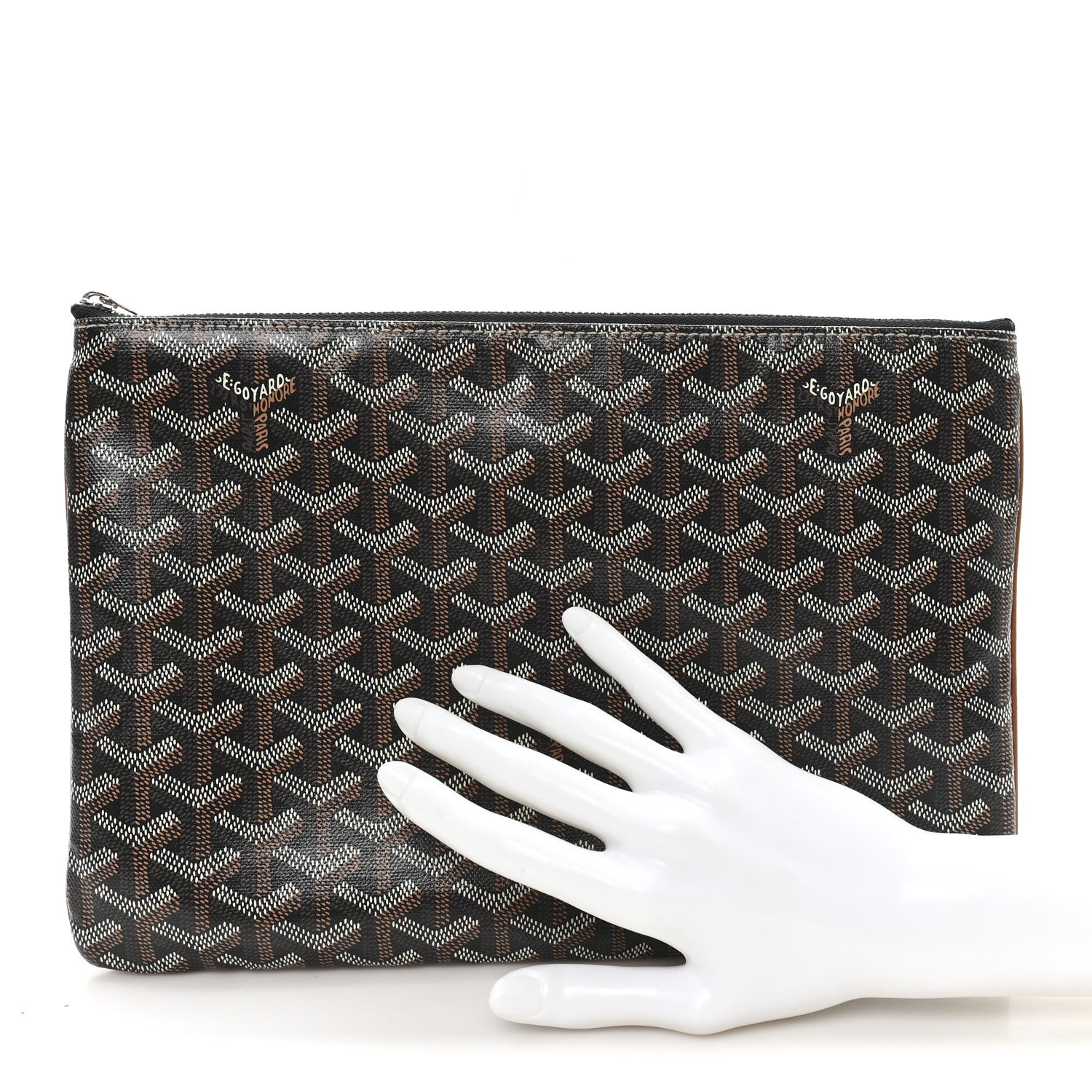 Goyard Goyardine Senat Pochette MM Black Gold 2 of 9