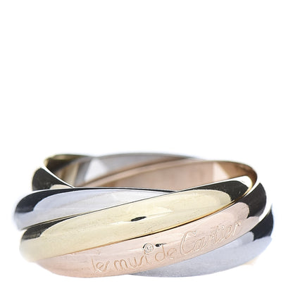 Cartier 18K Pink Yellow White Gold Les Must De Trinity Five Band Ring 51 5.75 1 of 6
