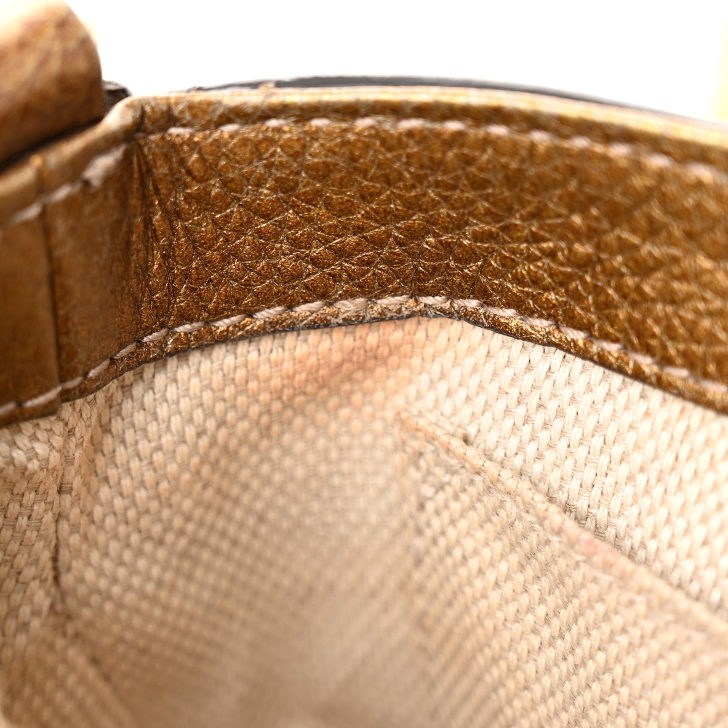 Metallic Pebbled Calfskin Small Soho Flap Crossbody Gold Ombre