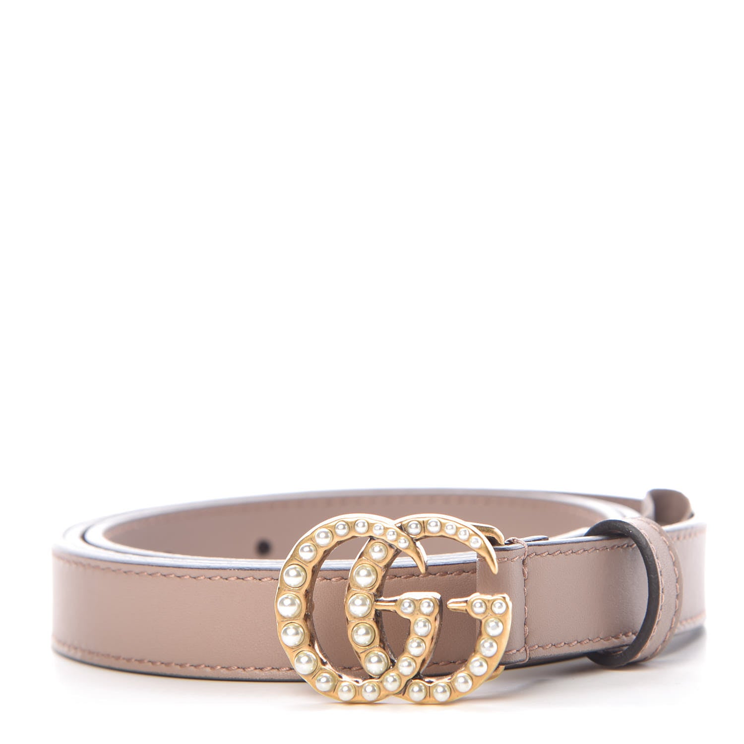 Gucci Calfskin Pearl Double G 20mm Belt 95 38 Porcelain Rose 1 of 7