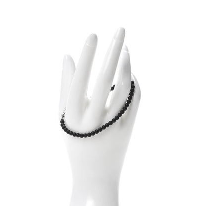 David Yurman Sterling Silver Black Onyx 4mm Spiritual Beads Bracelet 2 of 4