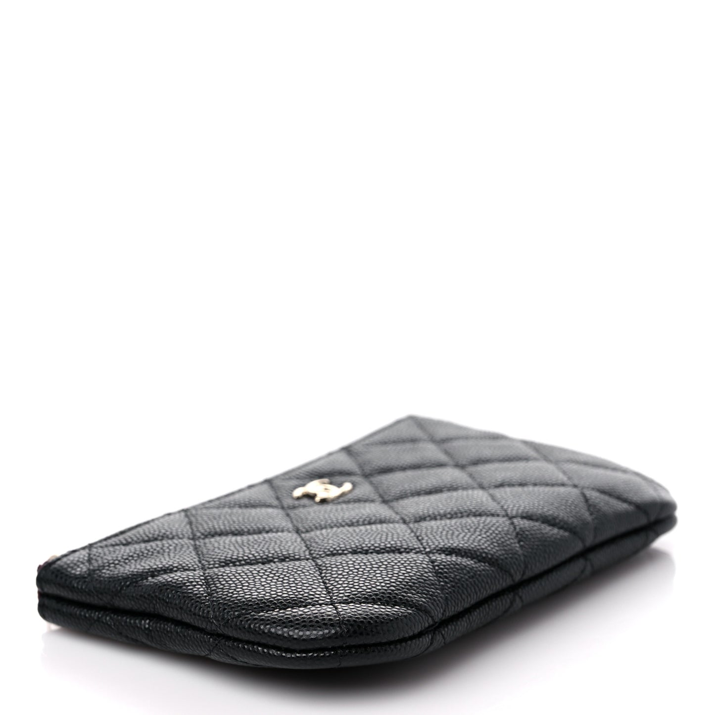Caviar Quilted Small Cosmetic Case Black
