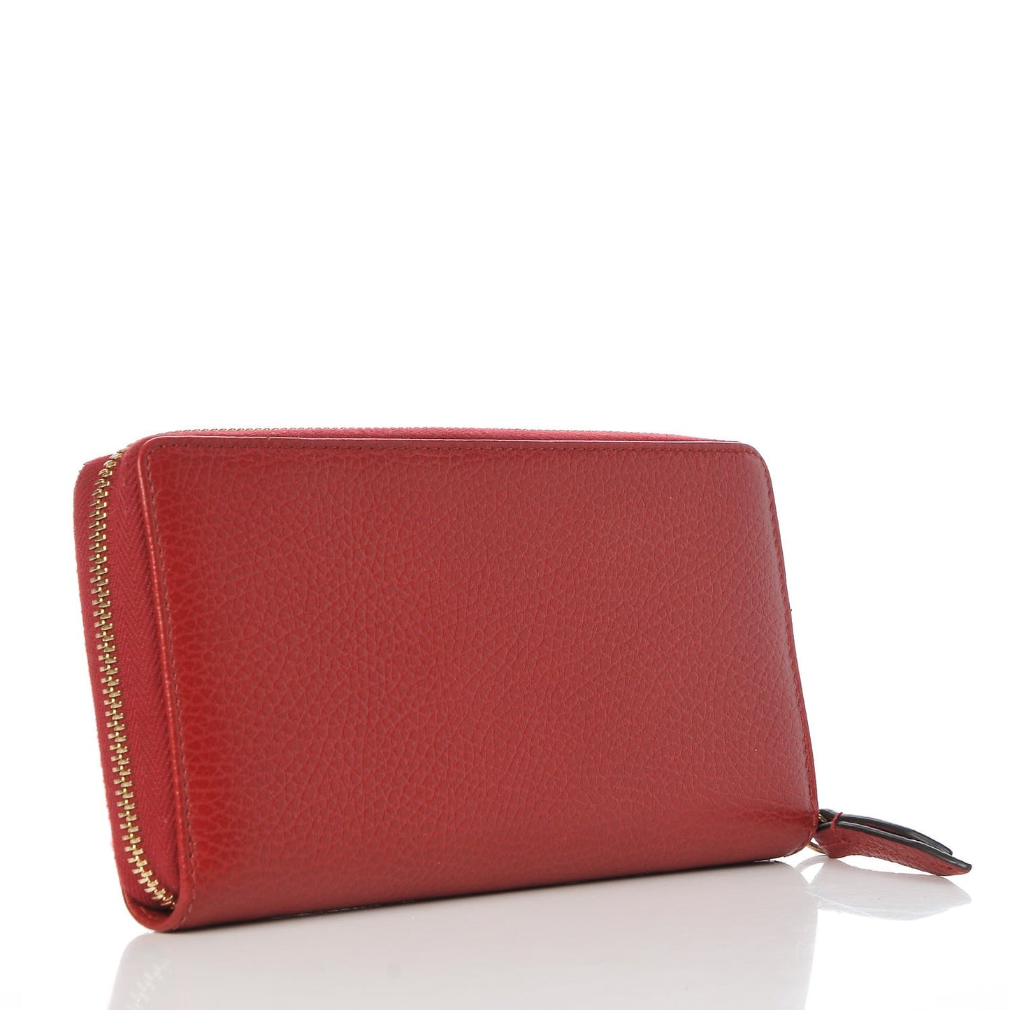 Dollar Calfskin GG Marmont Zip Around Wallet Hibiscus Red