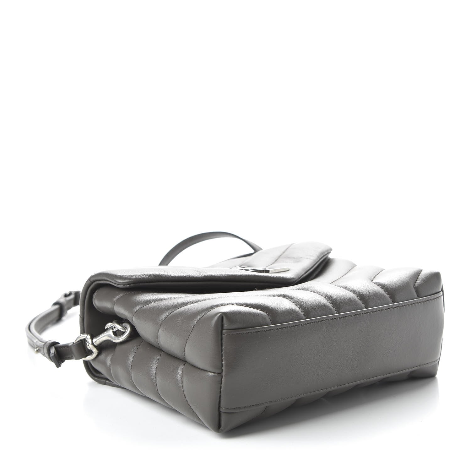 Saint Laurent Calfskin Y Quilted Monogram Toy Loulou Crossbody Bag Storm 4 of 10