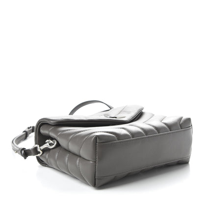 Saint Laurent Calfskin Y Quilted Monogram Toy Loulou Crossbody Bag Storm 4 of 10