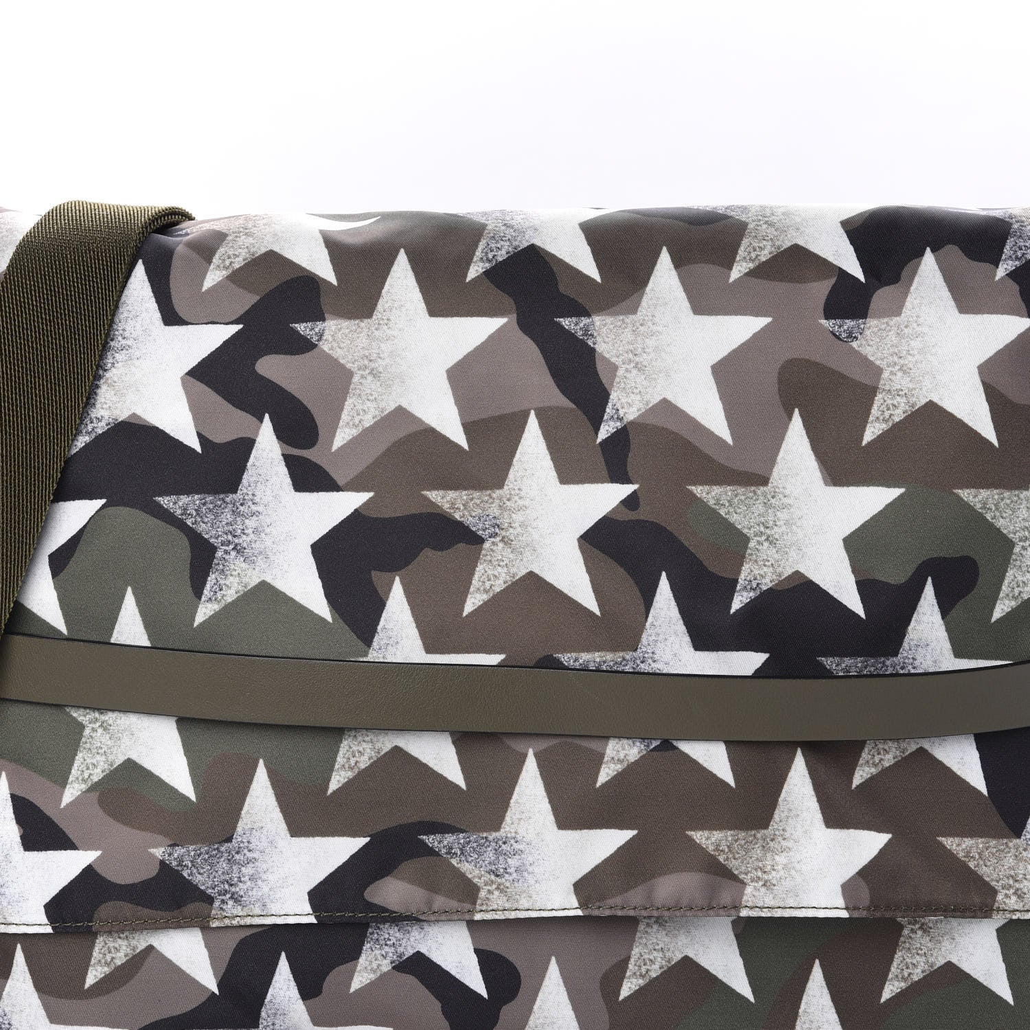 Valentino Garavani Nylon Printed Camustars Rockstud Messenger Bag Army Green White 9 of 9