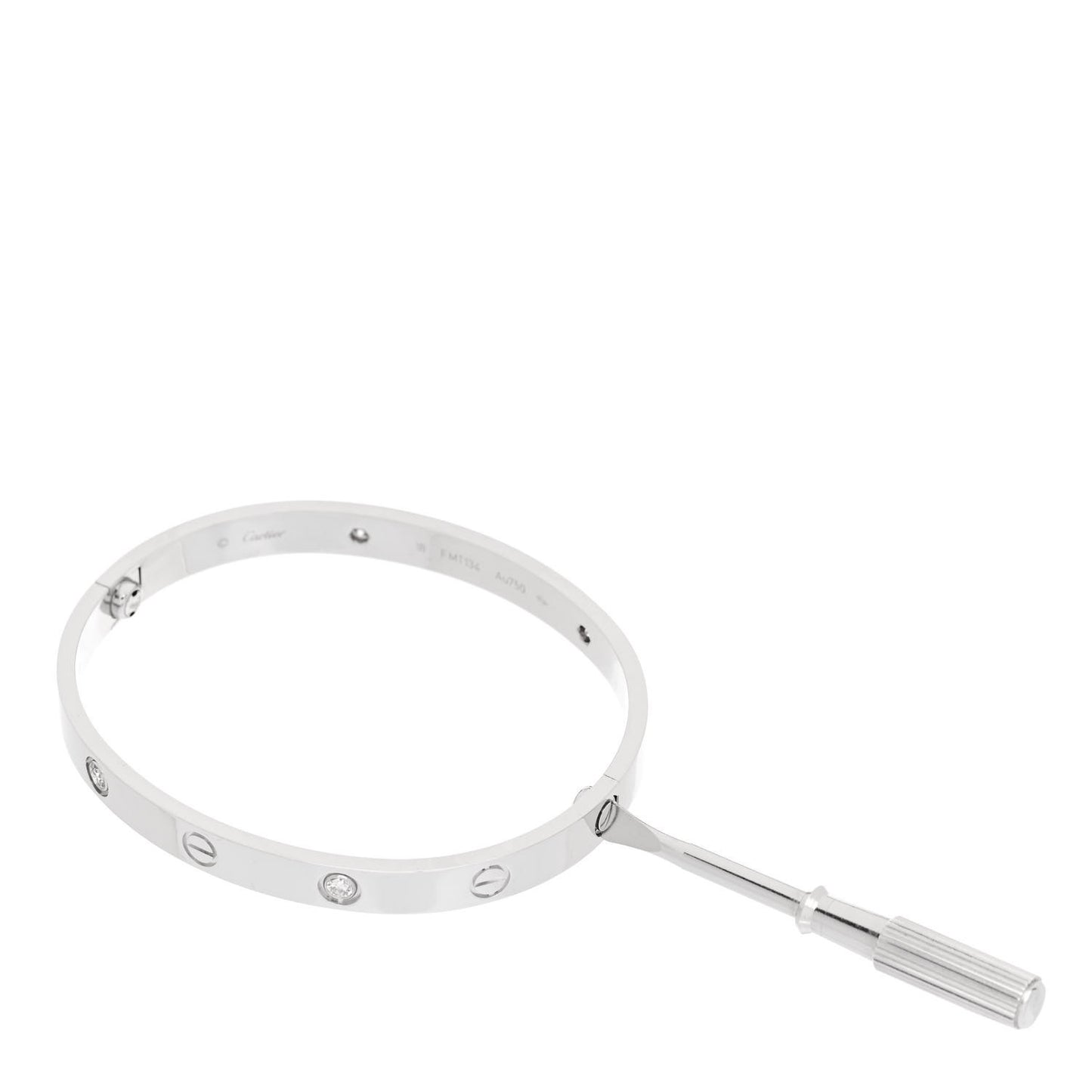 18K White Gold 4 Diamond Love Bracelet 18