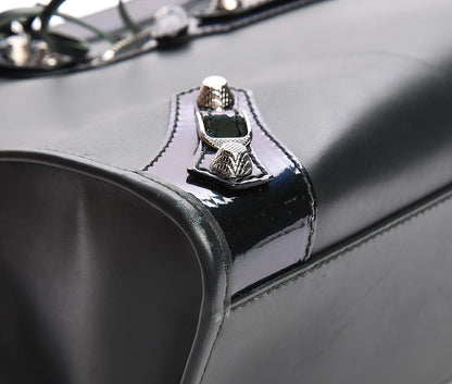 Balenciaga Smooth Calfskin Metallic Patent Giant 12 Silver Hardware City Vert Poker Fonce 12 of 13