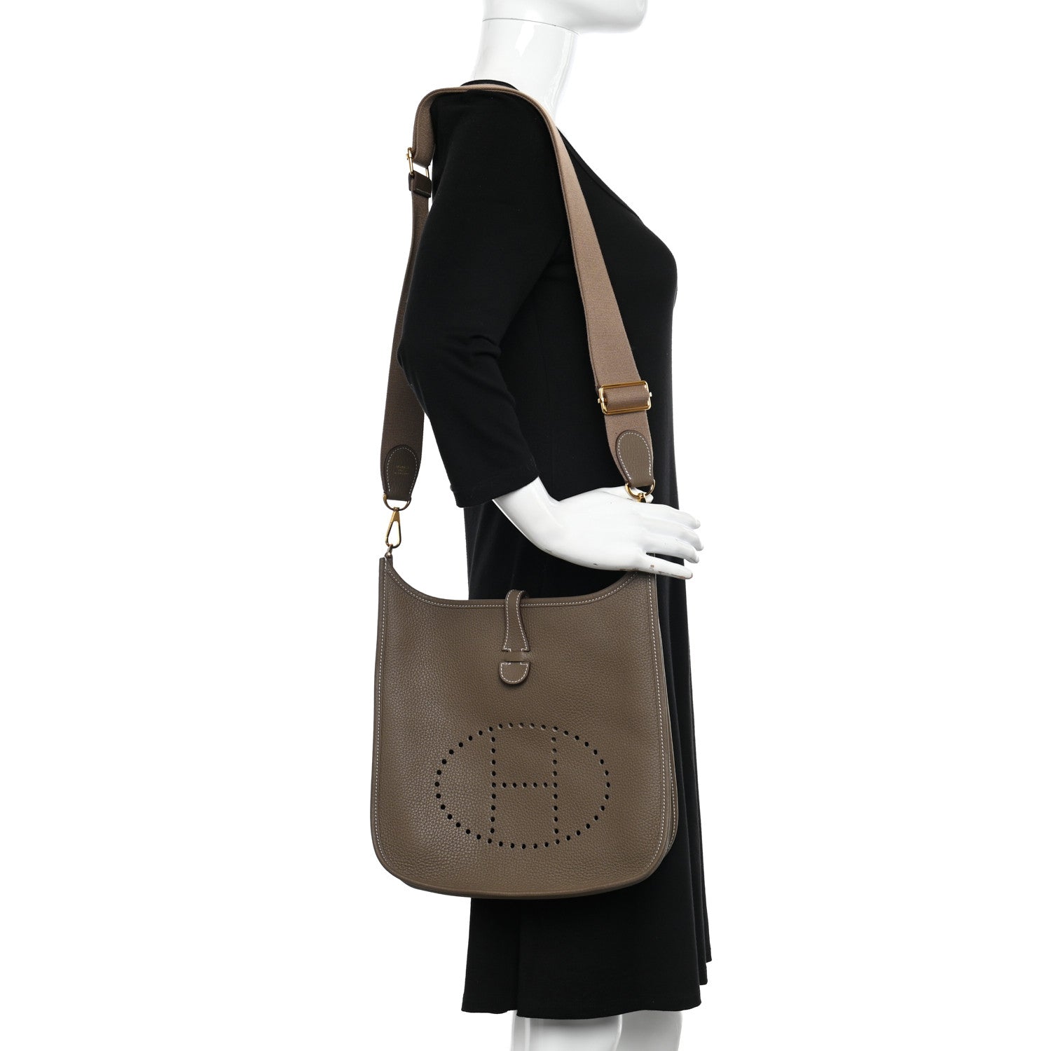 Hermes Taurillon Clemence Evelyne III PM Etoupe 3 of 11