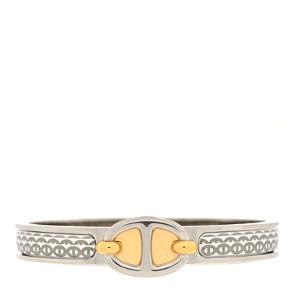 Hermes Enamel Mini Clic Chaine d'Ancre Bracelet Orfevre White Platine White 1 of 5