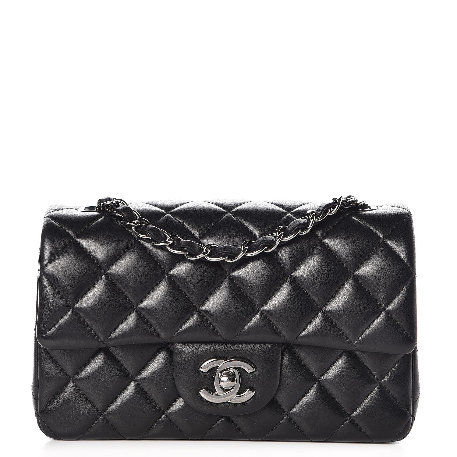 Chanel Lambskin Quilted Mini Rectangular Flap Black 1 of 9