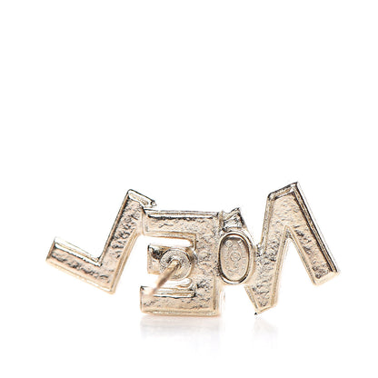 Chanel Crystal Pearl Signature Stud Earrings Gold 3 of 5