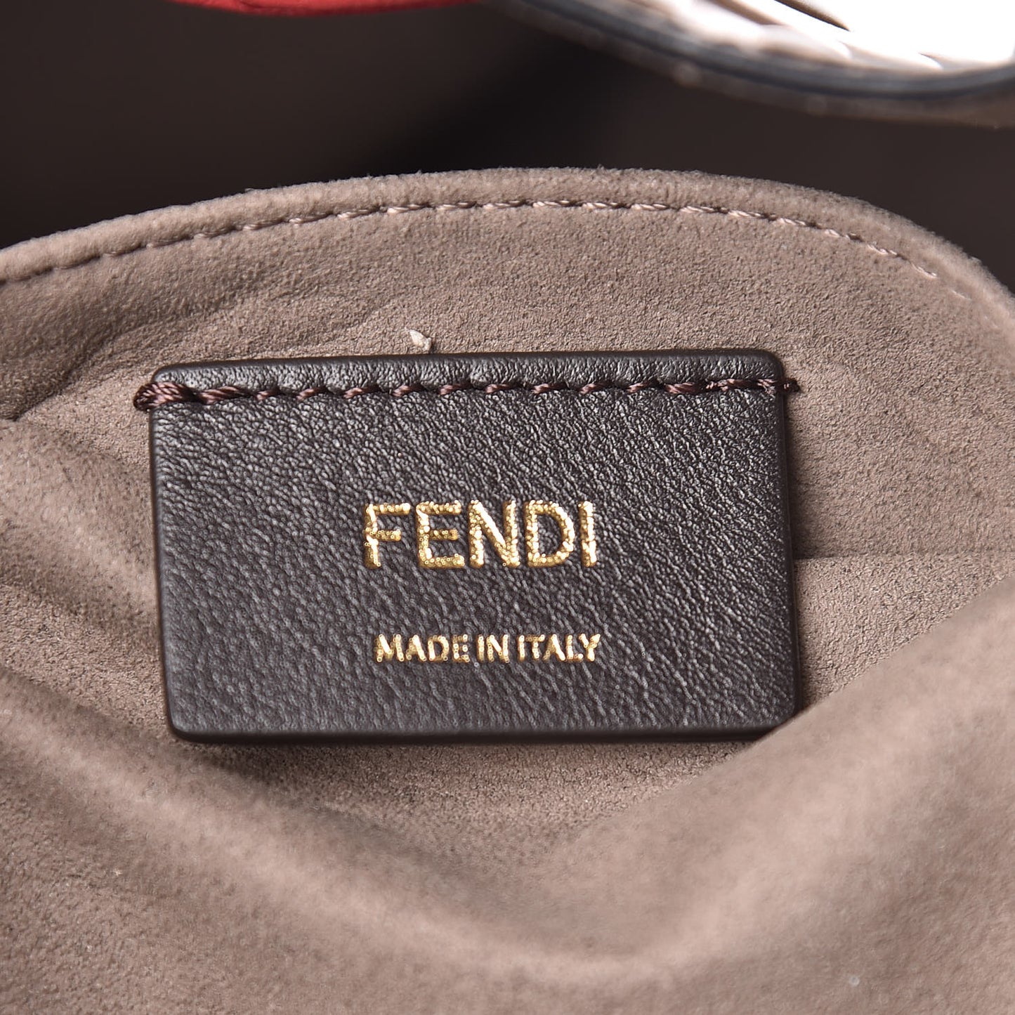 Vitello Grace F is Fendi Bi-Color FF 1974 Embossed Grande Mon Tresor Bucket Bag Maya Black Fragola